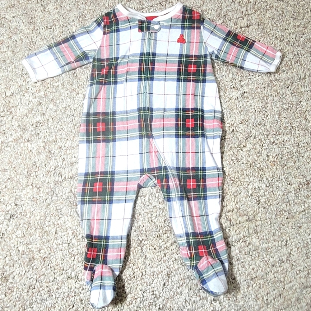Baby Gap Plaid Unisex Footed Pajamas Size 0-3M